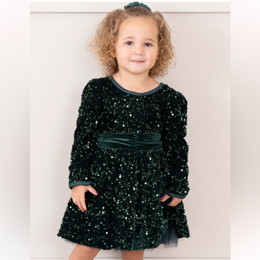Emerald Sparkle Sequin Dress